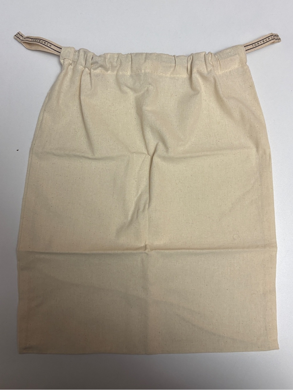 Tory Burch Natural Canvas Drawstring Storage Bag
